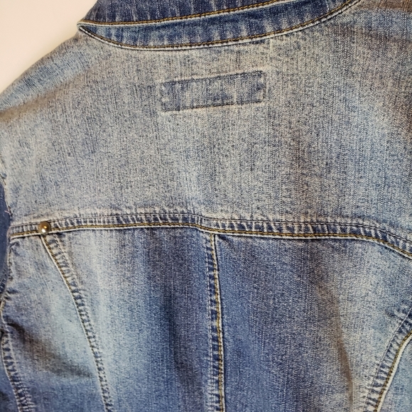 Baccini blazer jean jacket collared S - Picture 11 of 12